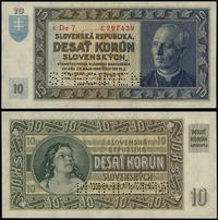10 koron 15.09.1939, seria De 7, numeracja 29743