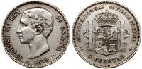 5 peset 1875 DEM, Madryt, srebro próby 900, mone