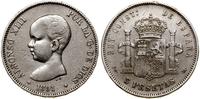 5 peset 1891 PGM, Madryt, srebro próby 900, mone