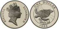 Dolar 1986, Londyn, Żółw Morski, srebro 28.14 g 