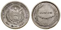 5 centavos 1892, San Salvador, srebro próby 835,