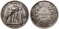 5 franków 1877 K, Bordeaux, srebro próby "900" 2