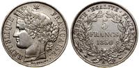 5 franków 1850 A, Paryż, srebro próby "900" 24.9