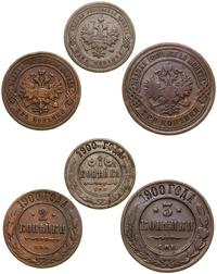 zestaw 3 monet 1900, Petersburg, 3 kopiejki, 2 k