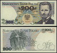 200 złotych 1.06.1986, seria DE, numeracja 06501