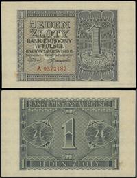 1 złoty 1.03.1940, seria A, numeracja 9372182, z