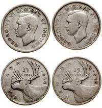 Kanada, zestaw 4 x 25 centów, 1942, 1943, 1944, 1945