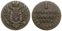 Polska, 1 grosz polski z miedzi krajowej, 1824 IB