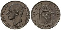 5 peset 1883/MS-M, Madryt, srebro "900" 25.0 g, 