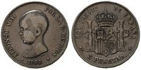 5 peset 1890/MP-M, Madryt, srebro "900" 25.0 g, 
