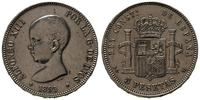 5 peset 1891/PG-M, Madryt, srebro "900" 25.0 g, 