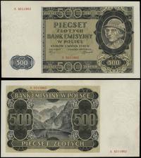 500 złotych 1.03.1940, seria A, numeracja 501186
