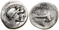 denar 108–107 pne, Rzym, Aw: Dwie głowy Dioskuró