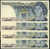 Polska, zestaw 4 banknotów 1.000 złotowych, 1.06.1982