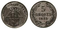 5 groszy 1835, Wiedeń, szara miejscowa patyna, P