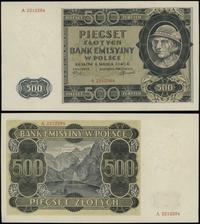 500 złotych 1.03.1940, seria A, numeracja 221228