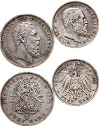 zestaw: 5 marek 1876 i 3 marki 1912, Stuttgart, 