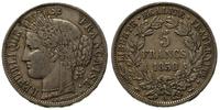 5 franków 1850/A, Paryż, ładna patyna, KM 761.1