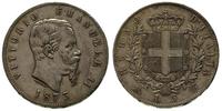 5 lirów 1873/M, Mediolan, delikatna patyna, KM 8