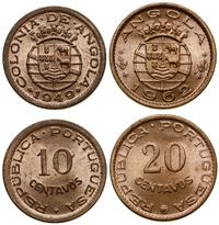 Angola, zestaw: 10 centavos 1949, 20 centavos 1962