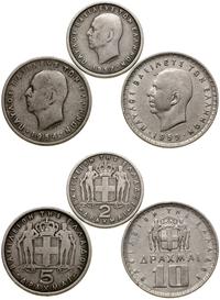 zestaw: 2 drachmy 1957, 5 drachm 1954, 10 drachm