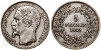 5 franków 1852 A, Paryż, z napisem Louis Napoleo
