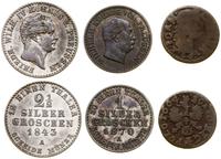 lot 3 monet, 2 1/2 grosza 1843 A (Berlin), 1 gro
