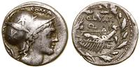 denar 109–108 pne, Rzym, Aw: Głowa Romy w hełmie