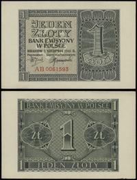 1 złoty 1.08.1941, seria AB, numeracja 0061593, 
