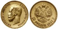 10 rubli 1901 (Ф•З), Petersburg, złoto, 8.57 g, 