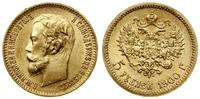 5 rubli 1900 (ФЗ), Petersburg, złoto, 4.29 g, Fr