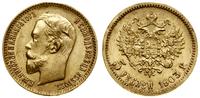 5 rubli 1903 (AP), Petersburg, złoto, 4.29 g, Bi
