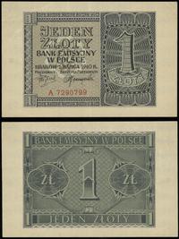 1 złoty 1.03.1940, seria A, numeracja 7290799, z