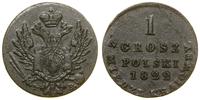 1 grosz z miedzi krajowej 1822 IB, Warszawa, odm