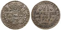 6 groszy maryjnych 1718 AGP, Münster, kolorowa p
