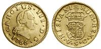 1/2 escudo 1766 VC, Sewilla, złoto 1.75 g, rzadk
