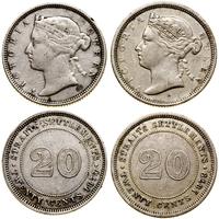 zestaw: 2 x 20 centów 1877 i 1879 H, Londyn Birm