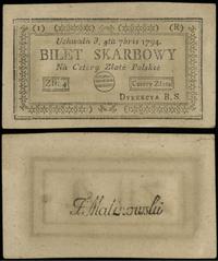 4 złote polskie 4.09.1794, seria 1-R, w ramce wo