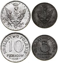 zestaw: 5 fenigów 1918, 10 fenigów 1917, Stuttga