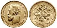 5 rubli 1900 (ФЗ), Petersburg, złoto, 4.29 g, ła