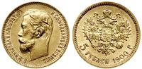 5 rubli 1900 (ФЗ), Petersburg, złoto, 4.29 g, ba