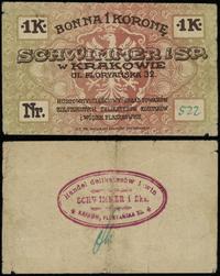 bon na 1 koronę 1919, na stronie odwrotnej piecz