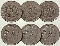 Zestaw 3 monet 5 złotych 1934, 1935, 1936, Warsz