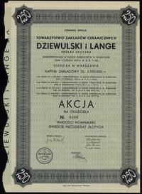 1 akcja na 250 złotych 1937, Warszawa, emisja 4,