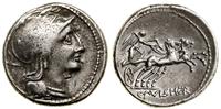denar 110–109 pne, Rzym, Aw: Głowa Romy w prawo,