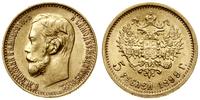 5 rubli 1899 (ФЗ), Petersburg, złoto 4.28 g, ład