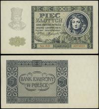 5 złotych 1.08.1941, seria AD, numeracja 6974823