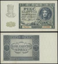 5 złotych 1.08.1941, seria AE, numeracja 9716982