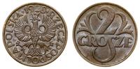 2 grosze 1928, Warszawa, pięknie zachowana monet
