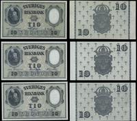 zestaw: 3 x 10 koron 1958–1962, w zestawie bankn